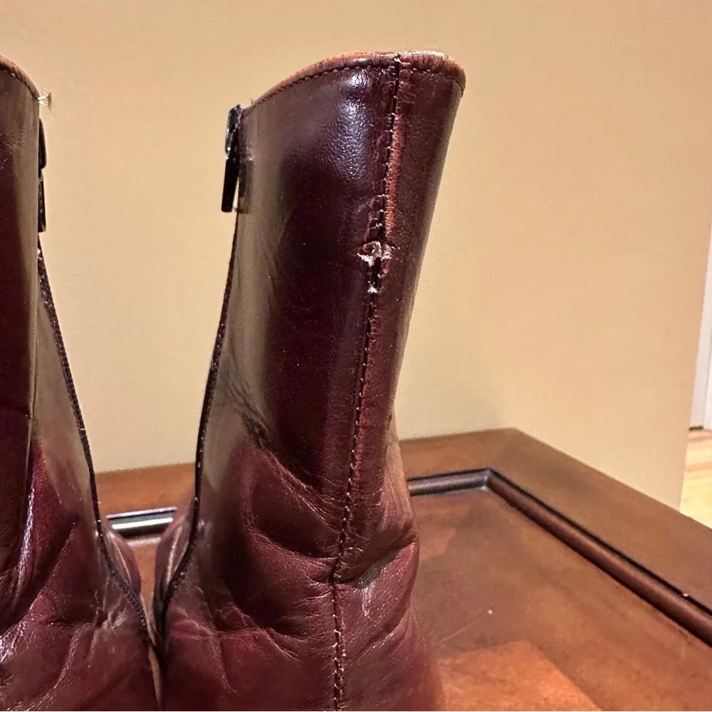 Dan Post Men's Brown Leather Zip Up Ankle Cowboy Boots, Size 10 B - Picture 6 of 9